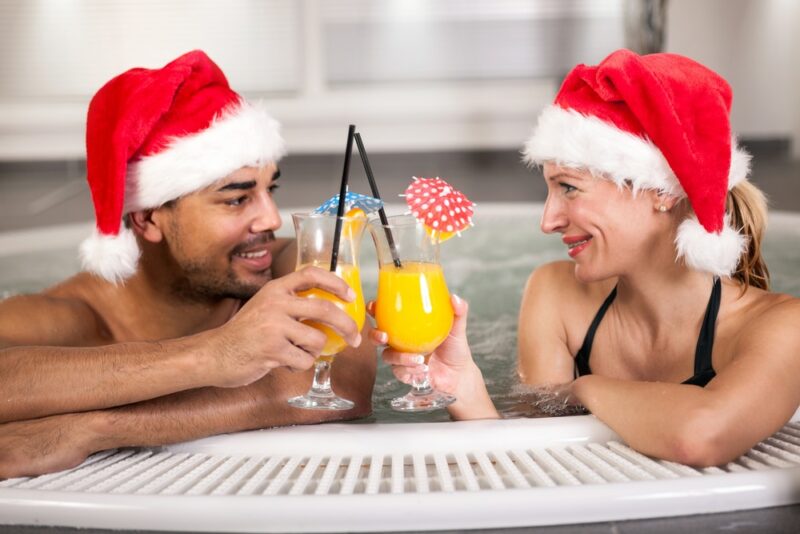 Hot tub Christmas party