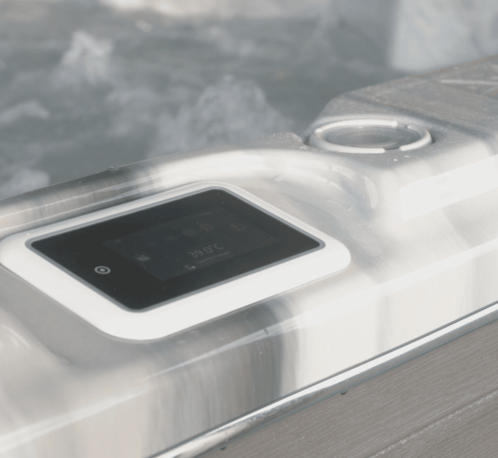 Measuring and adjusting hot tub temperature on the panel